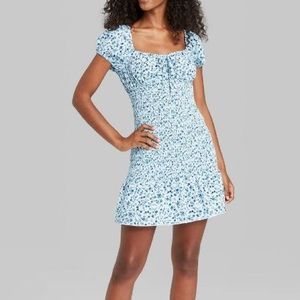 Wild Fable Blue Floral Smocked Dress
